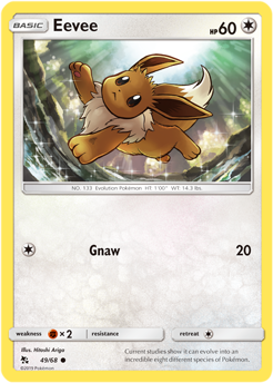 Eevee 49/68 SM Hidden Fates Common Pokemon Card TCG - Kawaii Collector