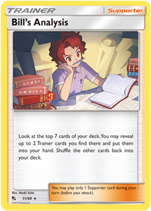 Bill's Analysis 51/68 SM Hidden Fates Rare Trainer Pokemon Card TCG - Kawaii Collector