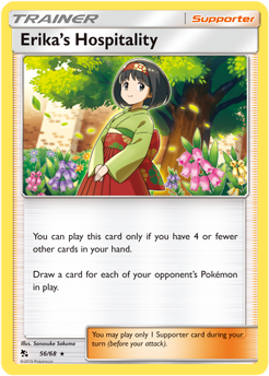 Erika's Hospitality 56/68 SM Hidden Fates Rare Trainer Pokemon Card TCG - Kawaii Collector