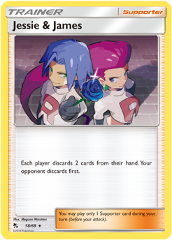 Jessie & James 58/68 SM Hidden Fates Holo Rare Trainer Pokemon Card TCG - Kawaii Collector