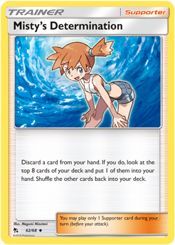 Misty's Determination 62/68 SM Hidden Fates Uncommon Trainer Pokemon Card TCG - Kawaii Collector
