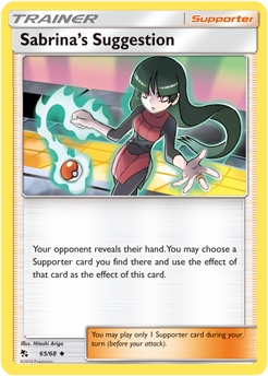 Sabrina's Suggestion 65/68 SM Hidden Fates Uncommon Trainer Pokemon Card TCG - Kawaii Collector