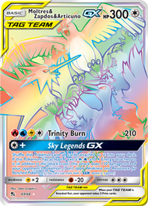 Moltres & Zapdos & Articuno GX 69/68 SM Hidden Fates Full Art Holo Hyper Rainbow Rare Pokemon Card TCG - Kawaii Collector