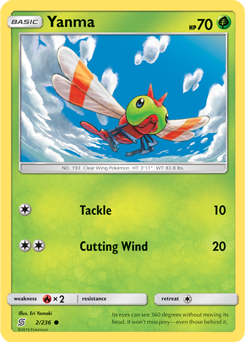 Yanma 2/236 SM Unified Minds Common Pokemon Card TCG - Kawaii Collector