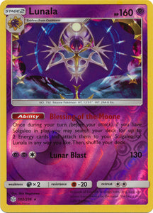 Lunala 102/236 SM Cosmic Eclipse Reverse Holo Rare Pokemon Card TCG - Kawaii Collector