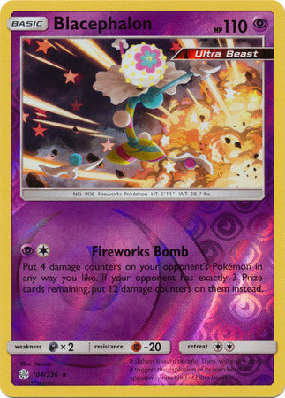 Blacephalon 104/236 SM Cosmic Eclipse Reverse Holo Rare Pokemon Card TCG - Kawaii Collector