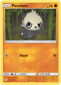 Pancham 119/236 SM Cosmic Eclipse Common Pokemon Card TCG - Kawaii Collector