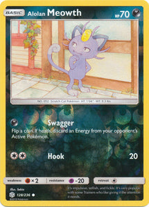 Alolan Meowth 128/236 SM Cosmic Eclipse Reverse Holo Common Pokemon Card TCG - Kawaii Collector