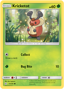 Kricketot 13/236 SM Cosmic Eclipse Common Pokemon Card TCG - Kawaii Collector