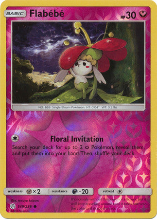 Flabebe 149/236 SM Cosmic Eclipse Reverse Holo Common Pokemon Card TCG - Kawaii Collector