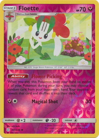 Floette 151/236 SM Cosmic Eclipse Reverse Holo Uncommon Pokemon Card TCG - Kawaii Collector