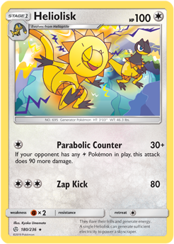 Heliolisk 180/236 SM Cosmic Eclipse Rare Pokemon Card TCG - Kawaii Collector