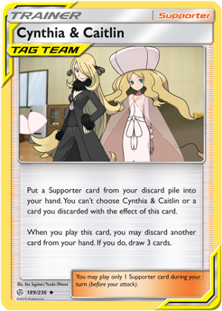 Cynthia & Caitlin 189/236 SM Cosmic Eclipse Uncommon Trainer Pokemon Card TCG - Kawaii Collector