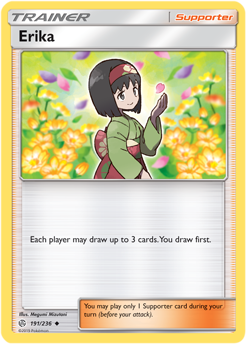 Erika 191/236 SM Cosmic Eclipse Uncommon Trainer Pokemon Card TCG - Kawaii Collector