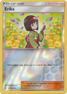 Erika 191/236 SM Cosmic Eclipse Reverse Holo Uncommon Trainer Pokemon Card TCG - Kawaii Collector