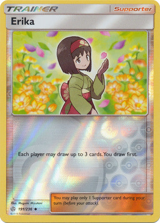 Erika 191/236 SM Cosmic Eclipse Reverse Holo Uncommon Trainer Pokemon Kawaii Collector Erika 191/236 SM Cosmic Eclipse Reverse Holo Uncommon Trainer Pokemon Kawaii Collector