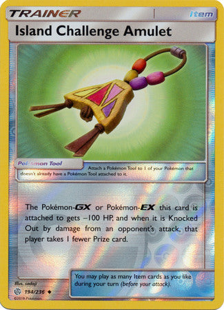 Island Challenge Amulet 194/236 SM Cosmic Eclipse Reverse Holo Uncommon Trainer Pokemon Card TCG - Kawaii Collector