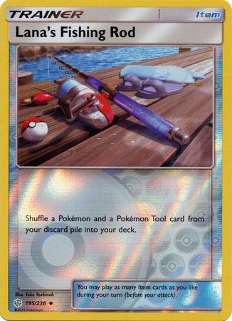 Lana's Fishing Rod 195/236 SM Cosmic Eclipse Reverse Holo Uncommon Trainer Pokemon Card TCG - Kawaii Collector