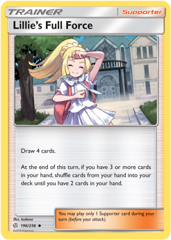 Lillie's Full Force 196/236 SM Cosmic Eclipse Uncommon Trainer Pokemon Card TCG - Kawaii Collector