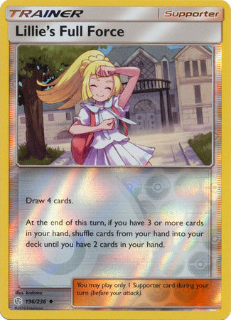 Lillie's Full Force 196/236 SM Cosmic Eclipse Reverse Holo Uncommon Trainer Pokemon Card TCG - Kawaii Collector