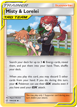 Misty & Lorelei 199/236 SM Cosmic Eclipse Uncommon Trainer Pokemon Card TCG - Kawaii Collector