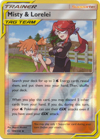 Misty & Lorelei 199/236 SM Cosmic Eclipse Reverse Holo Uncommon Trainer Pokemon Card TCG - Kawaii Collector