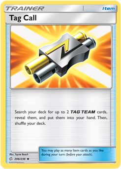 Tag Call 206/236 SM Cosmic Eclipse Uncommon Trainer Pokemon Card TCG - Kawaii Collector