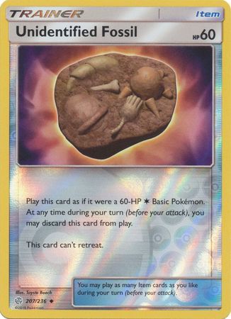 Unidentified Fossil 207/236 SM Cosmic Eclipse Reverse Holo Uncommon Trainer Pokemon Card TCG - Kawaii Collector