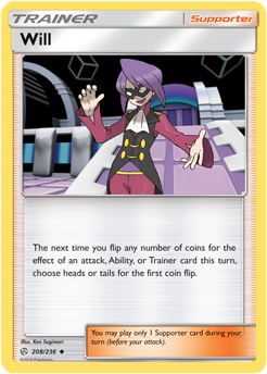 Will 208/236 SM Cosmic Eclipse Uncommon Trainer Pokemon Card TCG - Kawaii Collector