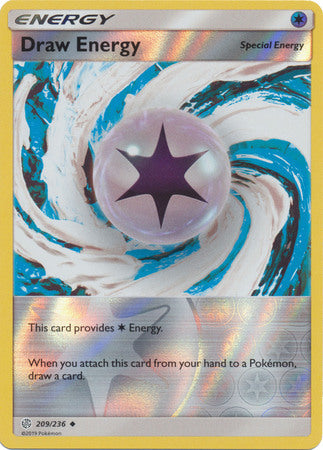 Draw Energy 209/236 SM Cosmic Eclipse Reverse Holo Uncommon Pokemon Card TCG - Kawaii Collector