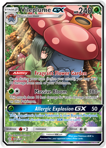 Vileplume GX 211/236 SM Cosmic Eclipse Holo Ultra Rare Full Art Pokemon Card TCG - Kawaii Collector