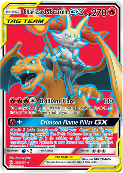 Charizard & Braixen GX 212/236 SM Cosmic Eclipse Holo Ultra Rare Full Art Pokemon Card TCG - Kawaii Collector