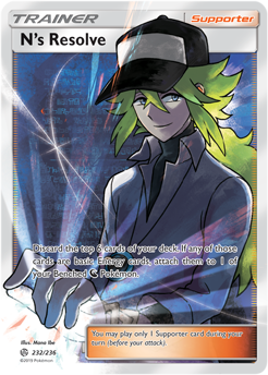 N’s Resolve 232/236 SM Cosmic Eclipse Holo Ultra Rare Full Art Pokemon Card TCG - Kawaii Collector
