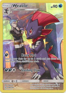 Weavile 238/236 SM Cosmic Eclipse Holo Secret Rare Full Art Pokemon Card TCG - Kawaii Collector