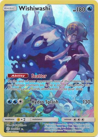Wishiwashi 240/236 SM Cosmic Eclipse Holo Secret Rare Full Art Pokemon Card TCG - Kawaii Collector