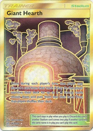 Giant Hearth 263/236 SM Cosmic Eclipse Holo Secret Rare Full Art Pokemon Card TCG - Kawaii Collector