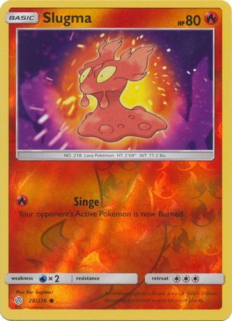Slugma 26/236 SM Cosmic Eclipse Reverse Holo Common Pokemon Card TCG - Kawaii Collector