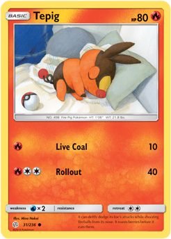 Tepig 31/236 SM Cosmic Eclipse Common Pokemon Card TCG - Kawaii Collector