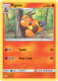 Pignite 32/236 SM Cosmic Eclipse Uncommon Pokemon Card TCG - Kawaii Collector