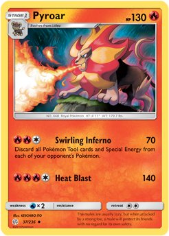 Pyroar 37/236 SM Cosmic Eclipse Uncommon Pokemon Card TCG - Kawaii Collector