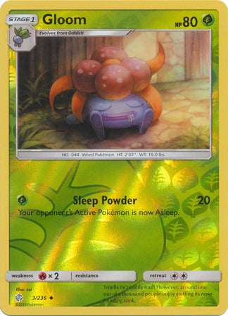 Gloom 3/236 SM Cosmic Eclipse Reverse Holo Uncommon Pokemon Card TCG - Kawaii Collector