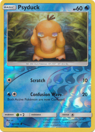 Psyduck 40/236 SM Cosmic Eclipse Reverse Holo Common Pokemon Card TCG - Kawaii Collector
