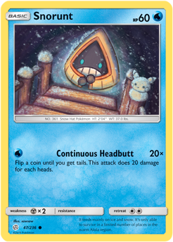 Snorunt 47/236 SM Cosmic Eclipse Common Pokemon Card TCG - Kawaii Collector