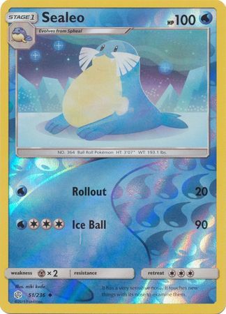 Sealeo 51/236 SM Cosmic Eclipse Reverse Holo Uncommon Pokemon Card TCG - Kawaii Collector