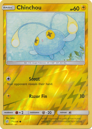 Chinchou 71/236 SM Cosmic Eclipse Reverse Holo Common Pokemon Card TCG - Kawaii Collector