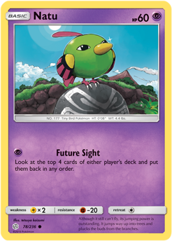 Natu 78/236 SM Cosmic Eclipse Common Pokemon Card TCG - Kawaii Collector
