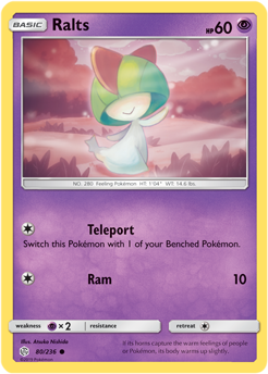 Ralts 80/236 SM Cosmic Eclipse Common Pokemon Card TCG - Kawaii Collector