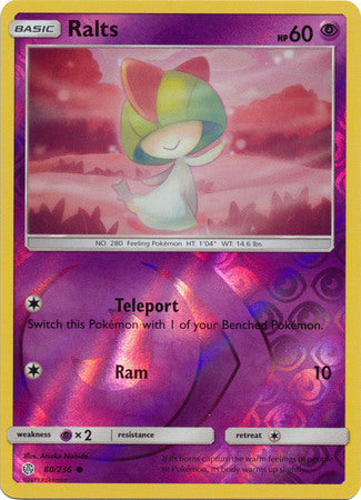 Ralts 80/236 SM Cosmic Eclipse Reverse Holo Common Pokemon Card TCG - Kawaii Collector