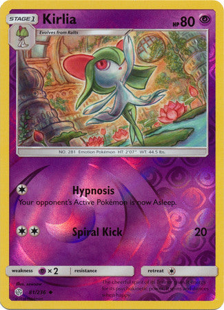 Kirlia 81/236 SM Cosmic Eclipse Reverse Holo Uncommon Pokemon Card TCG - Kawaii Collector