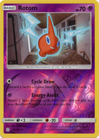 Rotom 86/236 SM Cosmic Eclipse Reverse Holo Uncommon Pokemon Card TCG - Kawaii Collector